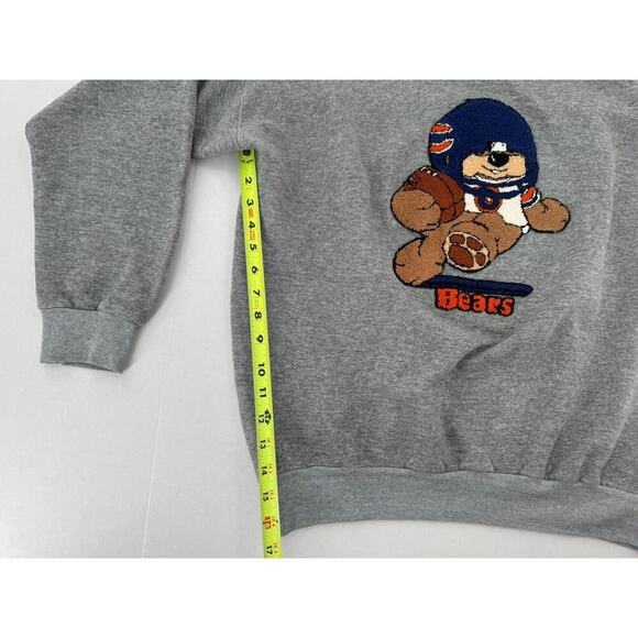 Vtg 90’s Chicago Bears Sweater Sz XL Graphic Rare Collectible Grey Crewneck​ - Picture 9 of 15